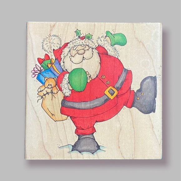 Wood Mounted Whipper Snapper Designs Santa Claus Stamp - Picture 1 of 6